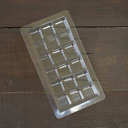 форма для шоколадной плитки "Стандарт" 15 см*7 см*1 см пластиковая